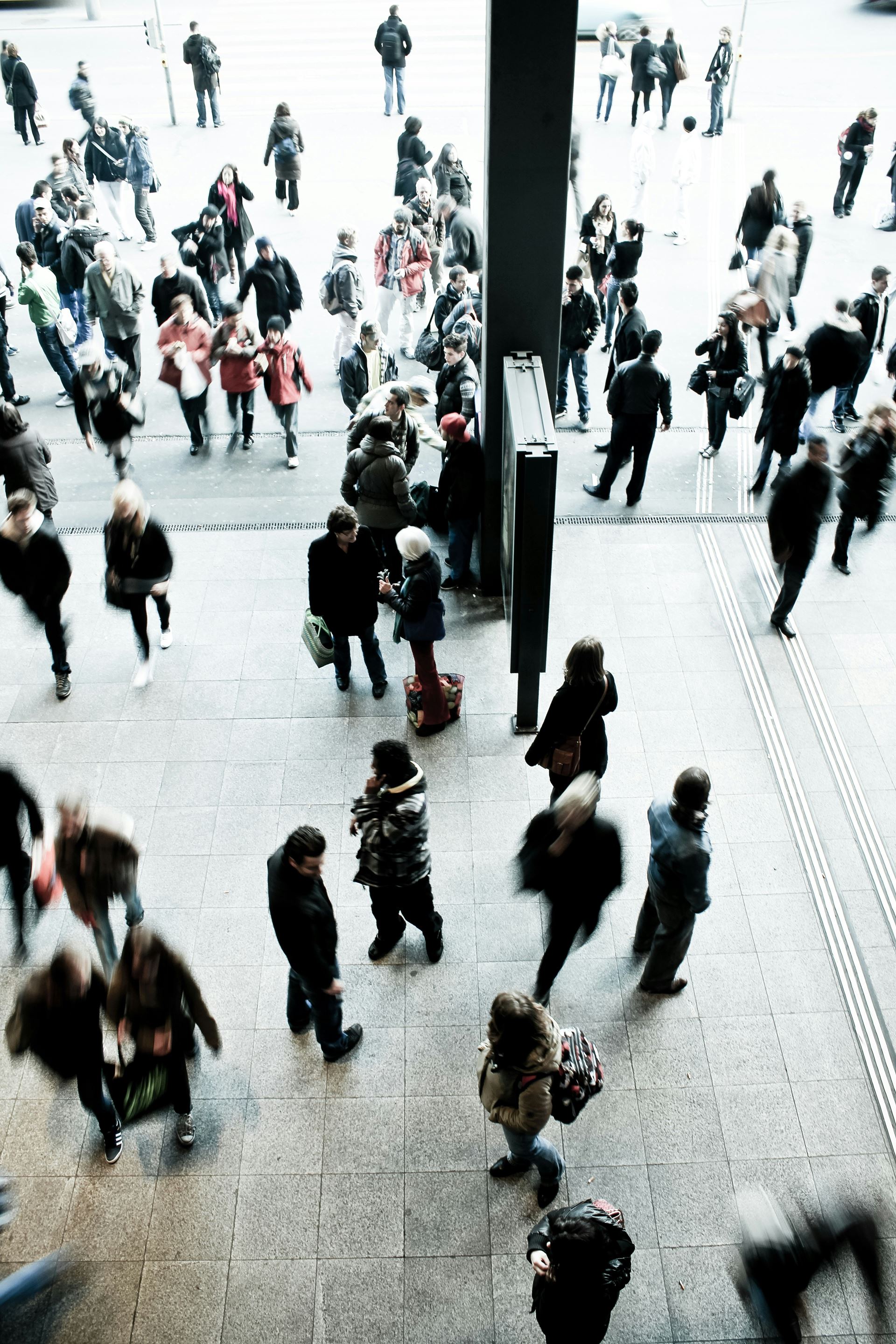 a crowd of people